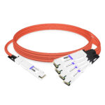 NVIDIA MCA7K20-X001 Compatible 1m (3ft) Twin-port 2x800Gb/s OSFP224 IHS/Finned Top to 4x400Gb/s OSFP224 RHS/Flat Top InfiniBand XDR Active Copper Splitter Cable