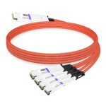 NVIDIA MCA7K20-X001 Compatible 1m (3ft) Twin-port 2x800Gb/s OSFP224 IHS/Finned Top to 4x400Gb/s OSFP224 RHS/Flat Top InfiniBand XDR Active Copper Splitter Cable