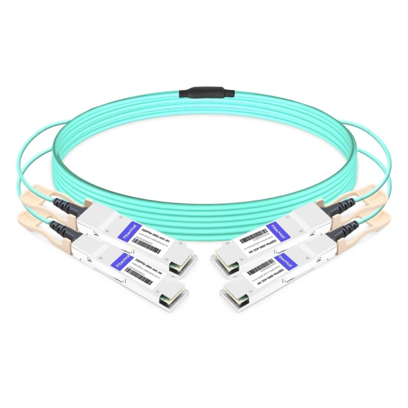 NVIDIA MFS1S90-H003E Compatible 3m (10ft) 2x200G QSFP56 to 2x200G QSFP56 PAM4 Breakout Active Optical Cable