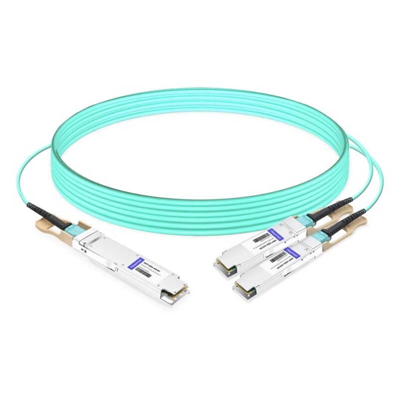 NVIDIA MFA7U10-H003 Compatible 3m (10ft) 400G OSFP to 2x200G QSFP56 twin port HDR Breakout Active Optical Cable