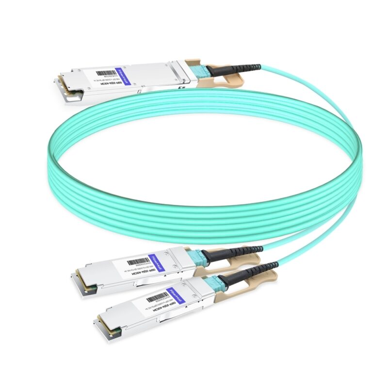 NVIDIA MFA7U10-H003 Compatible 3m (10ft) 400G OSFP to 2x200G QSFP56 twin port HDR Breakout Active Optical Cable