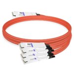 NVIDIA MCA7J70-N004 Compatible 4m (13ft) 800G InfiniBand NDR Twin-port OSFP to 4x200G OSFP Breakout ACC