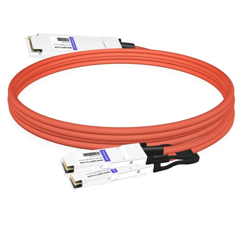 NVIDIA MCA7J65-N004 Compatible 4m (13ft) 800G Twin-port OSFP to 2x400G QSFP112 InfiniBand NDR Breakout Active Copper Cable