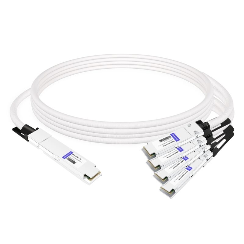 NVIDIA MCP7Y70-H001 Compatible 1m (3ft) 400G Twin-port 2x200G OSFP to 4x100G QSFP56 Passive Breakout Direct Attach Copper Cable