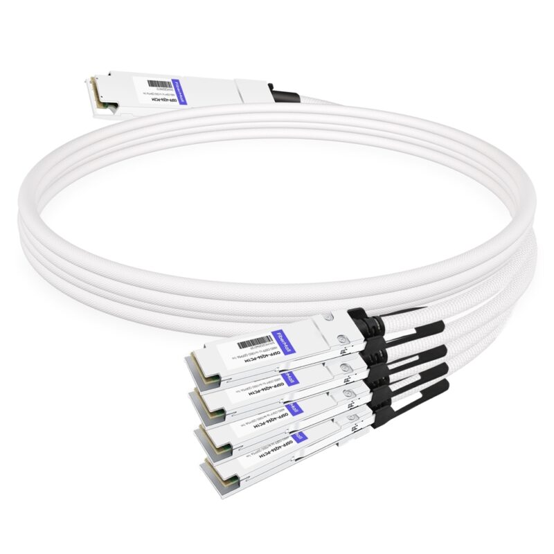 NVIDIA MCP7Y70-H001 Compatible 1m (3ft) 400G Twin-port 2x200G OSFP to 4x100G QSFP56 Passive Breakout Direct Attach Copper Cable