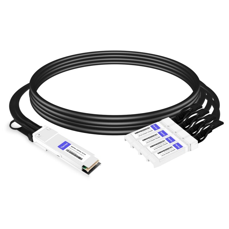 NVIDIA MCP7H70-V001R30 Compatible 1m (3ft) 200G QSFP56 to Four 50G SFP56 PAM4 Passive Copper Direct Attach Breakout Cable